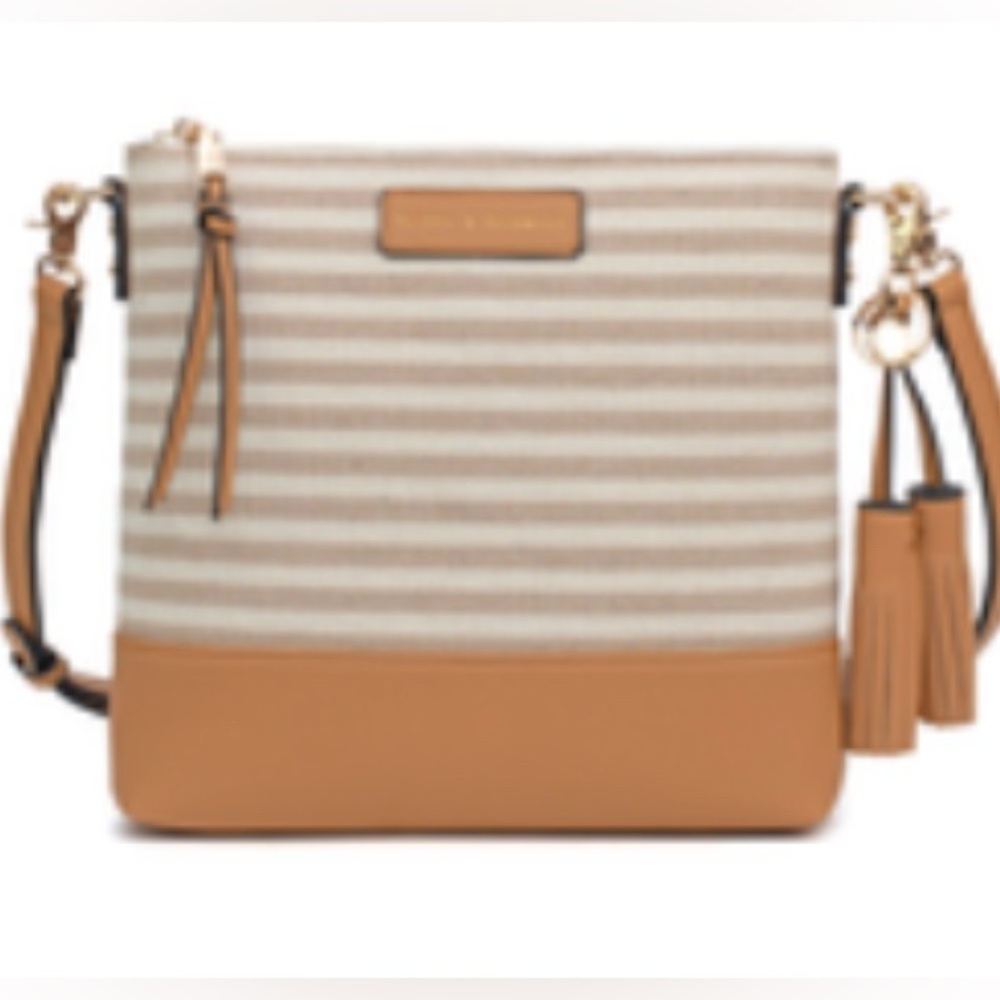Poppy & Peonies Arizona Neutral Striped Crossbody Purse